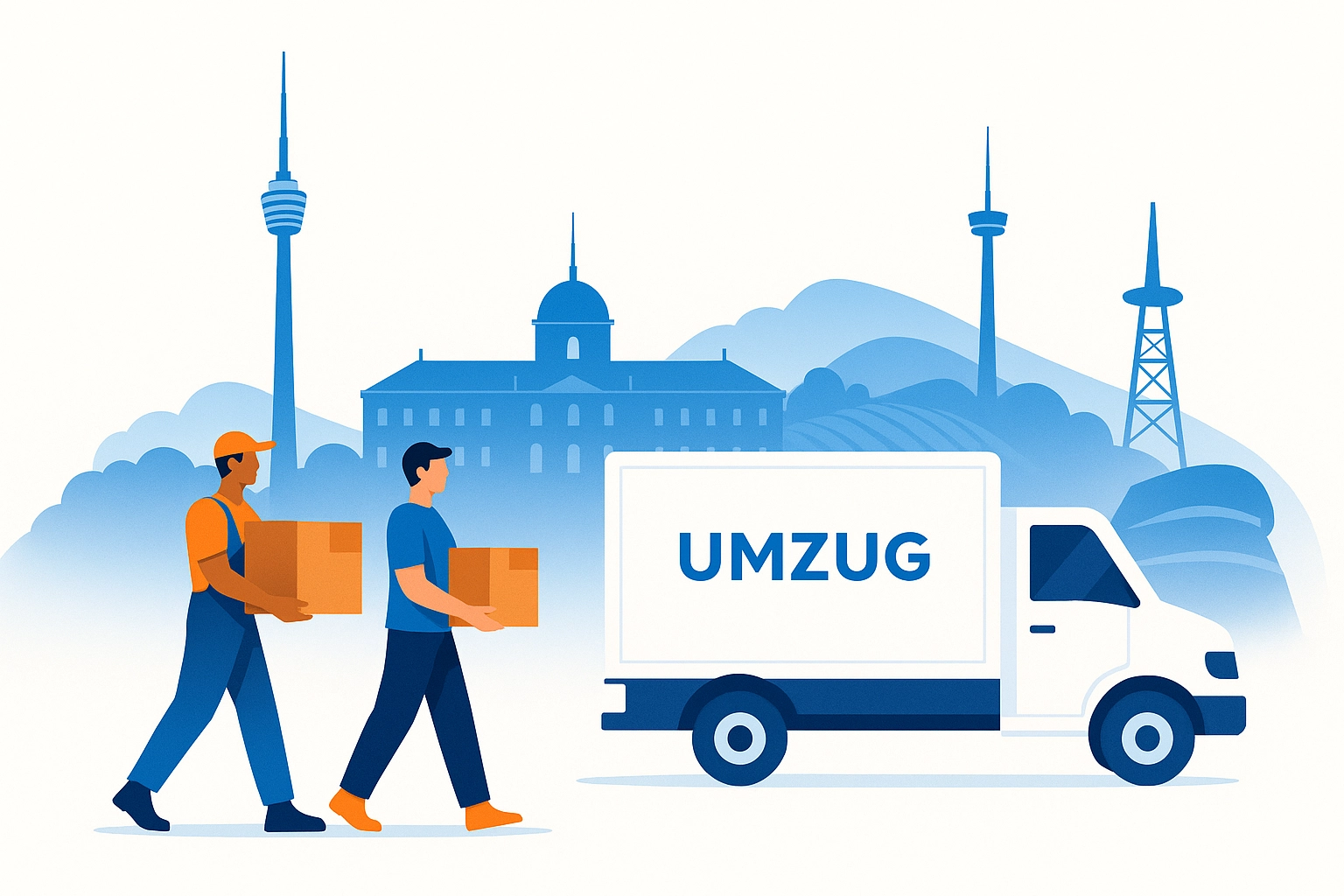 Edo Umzüge Team vor Umzugswagen